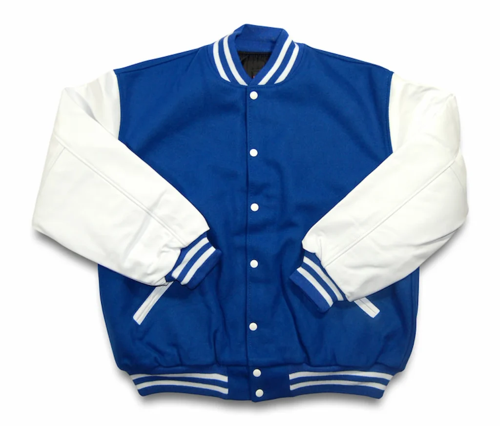 Blank varsity letterman jacket ready for custom colors, patches, and embroidery