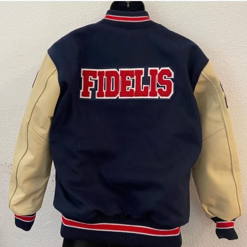 IDC Embroidery Dark Blue High School Varsity Jacket