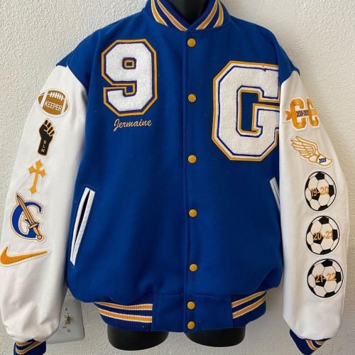 High School Varsity Jacket - Navy Blue by IDC Embroidery