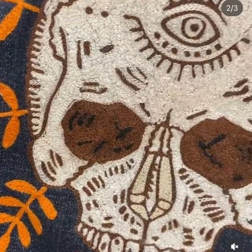 Skull Style Zoomed Chenille Patch by IDC-Embroidery