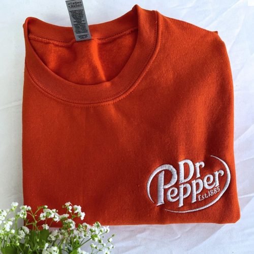 Dr Pepper on a shirt Chainstitch Patches by IDC-Embroidery